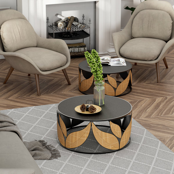 Winston Porter Keasia Mid-Century 2-Piece Living Room Coffee